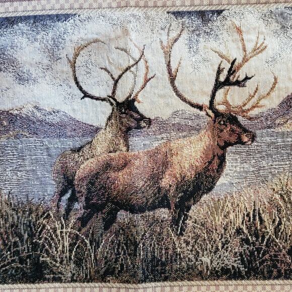 VTG 27x27 Tapestry Fabric Sample LaCrosse Furniture Co Country Wild Life Landsca - Picture 2 of 4